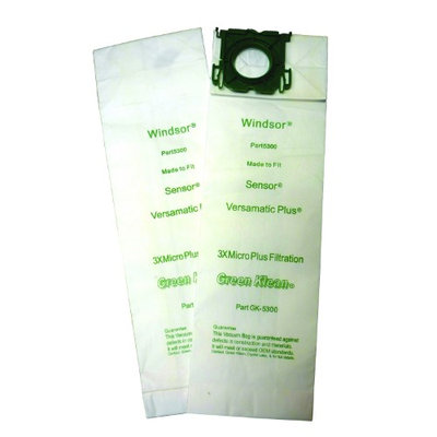 Green Klean Replacement Vacuum Bags for Windsor Sensor/Versamatic Plus, XP 12, 15, & 18,Triple Layer Bag, All Star Javelin 12 Series, Kenmore 50015 Ultracare, SSS