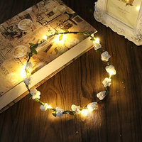LIYUDL LED Flower Wreath Headband - Lady Girl Fashion Crown Floral Garland Boho, Wreath Headdress with LED Decor for Festival Wedding Party