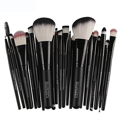 Chartsea 22 Piece Makeup Brushes Set Premium Kabuki Brushes Synthetic Foundation Blending Blush Face Eyeliner Shadow Brow Concealer Lip Brush Tool Beauty Collection Cosmetic Brushes Kit (Black)