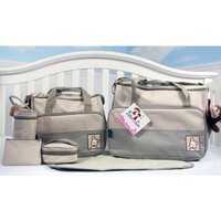 SoHo diaper bag 8 pcs set nappy tote bag for baby mom dad stylish insulated unisex multifunction waterproof large capacity durable includes changing pad stroller straps bottle case Dark Navy