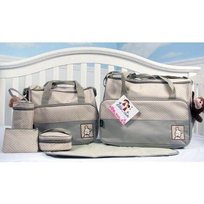 SoHo diaper bag 8 pcs set nappy tote bag for baby mom dad stylish insulated unisex multifunction waterproof large capacity durable includes changing pad stroller straps bottle case Dark Navy