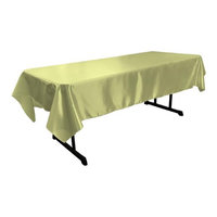 LA Linen TCbridal60X102-SageB19 Bridal Satin Rectangular Tablecloth Sage - 60 x 102 in.