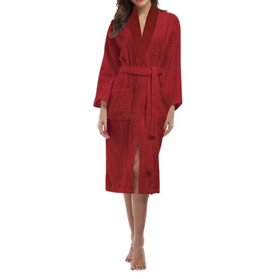 Skylinewears Women's 100% Terry Cotton Bathrobe Toweling Robe Wine XXL