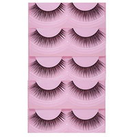 Bluelans 5 Pairs Black Natural Sparse Cross Long Eye Lashes False Eyelashes Extension