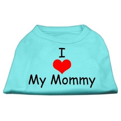 Mirage Pet Products 12-Inch I Love My Mommy Screen Print Shirts for Pets, Medium, Aqua