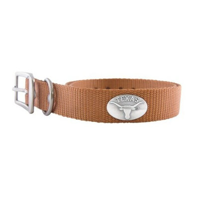 Zep-Pro Burnt Orange Nylon Concho Pet Collar, Texas Longhorns