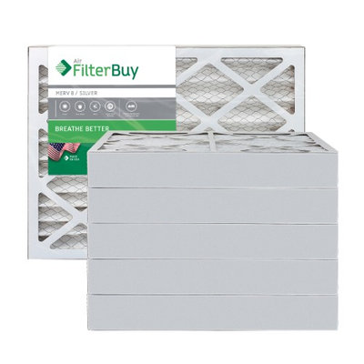 AFB Silver MERV 8 12x20x4 Pleated AC Furnace Air Filter. Filters. 100% produced in the USA. (Pack of 6)