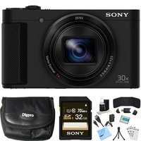 Sony Cyber-shot HX80 Compact Digital Camera (Black) 32GB Memory Card Bundle
