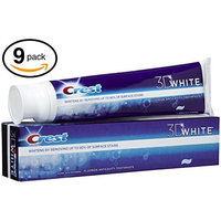 (PACK OF 9 TUBES) Crest 3D White ARCTIC FRESH Icy Cool Mint Anti-Cavity & TOOTH WHITENING Toothpaste. Removes Up to 90% of Surface Stains on teeth! REFRESHING MINT FLAVOR! (9 Tubes, 4.8oz Each Tube): Health & Personal Care