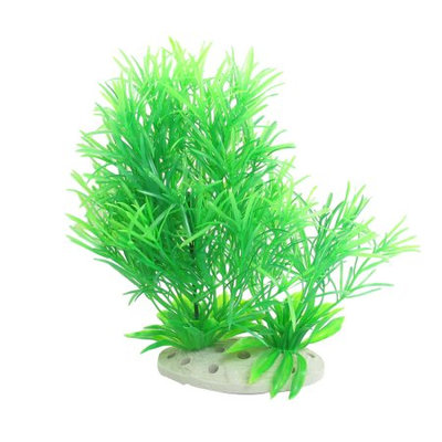 Ceramic Base Manmade Plastic 19.5cm Height Grass Green for Fish Tank Aquarium