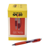 School Smart 1572370 0.7mm Pen Gel Retractable Red - Pack of 48