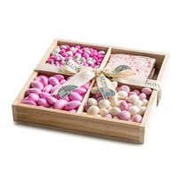 The Nuttery Ny The Nuttery 4-Section Pink Chocolate and Candy Tray, Gift For Baby Girl Baby Shower