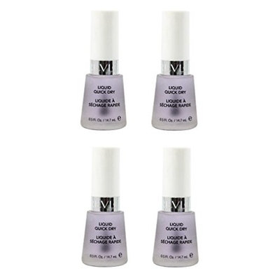 Revlon Liquid Quick Dry, 0.5 Ounce (4 Pack) + FREE Travel Toothbrush, Color May Vary