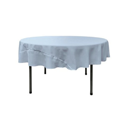 LA Linen TCpop72R-BlueLgtP18 Polyester Poplin Tablecloth Light Blue - 72 in. Round