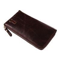 Everdoss Slim Design Leather Men's Clutch Bag Wallet Purse Coffee