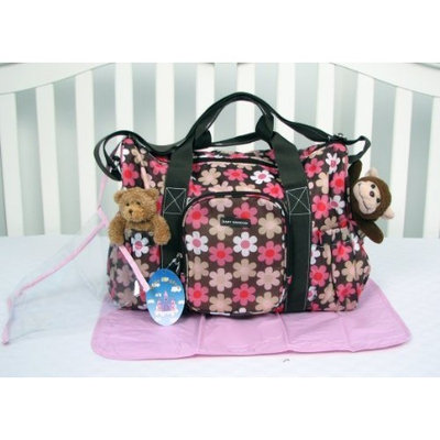 Times Square 8 pieces Diaper Tote Bag set (Classic Black)