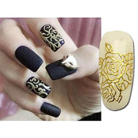 Relipop 108 One Sheet Golden 3d Flower Nail Art Stickers Decals Glitters Decorations Tips