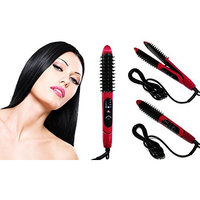 PU Health Premium New 30 Second 6 in 1 Heat Brush & Flat Iron, Hot Pink, 19.0 Ounce