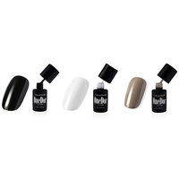 OneDor® One Step Gel Polish UV Led Cured Nail Polish No Base or Top Coat Nail Need (010227-Black,White,Light Ash)