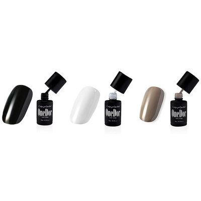 OneDor® One Step Gel Polish UV Led Cured Nail Polish No Base or Top Coat Nail Need (010227-Black,White,Light Ash)