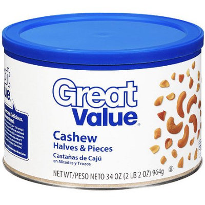 Great Value Cashew Halves & Pieces, 34 oz