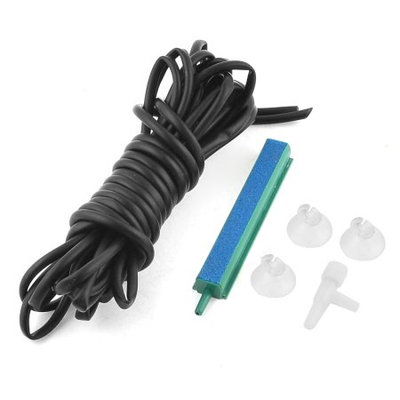 16.4ft Soft Silicone Suction Cup Air Valve Curtain Pipe Black for Aquarium