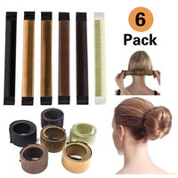 6 PCS Bun Hair Maker, Magic Hair Styling Donut Bun Maker, Hair Bun Shapers for Women Girls DIY Hairstyle Tools, No Clip Hair