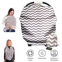 Eligara Nursing Covers, Extra-Large & Breathable, Breastfeeding Blanket Wrap Scarf Shawl Letter Clothes Stretchy Baby Car Seat Covers with Storage Bag