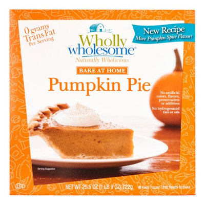 Wholly Wholesome Pie 8 Inch Pumpkin Unbaked Rtl, Size: 25.5 Oz (Pack of 6)