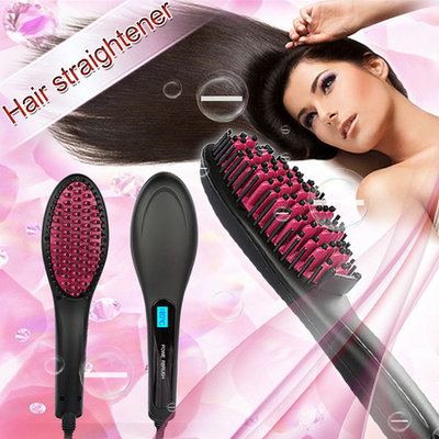 Besmall Hair Iron Straightener Hair Straightening Brush Steam Comb Instant Magic Silky Straight Hair Styling with Security Certificate , Anion Hair Care, Anti Scald, Zero Damage
