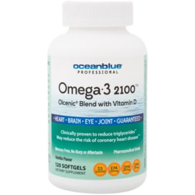 Omega 3 2100 Olcenic Blend with Vitamin D - VANILLA (120 Softgels) by Ocean Blue at the Vitamin Shoppe