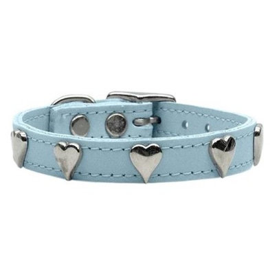 Mirage Pet Products 8315 12BBL Heart Leather Baby Blue 12