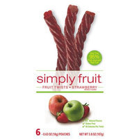 Simply Fruit Strawberry Fruit Twists, 0.63 oz, 6 count