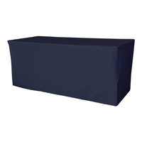 LA Linen TCpop-fit-96x30x30-NavyP72 2.77 lbs Polyester Poplin Fitted Tablecloth Navy