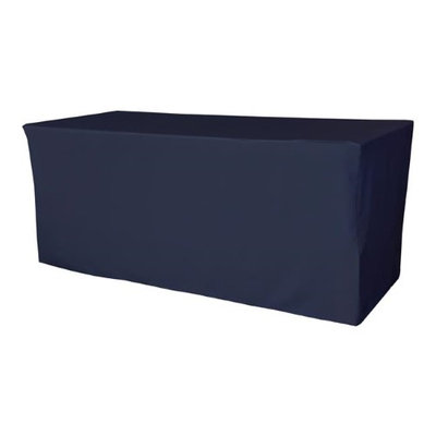 LA Linen TCpop-fit-96x30x30-NavyP72 2.77 lbs Polyester Poplin Fitted Tablecloth Navy
