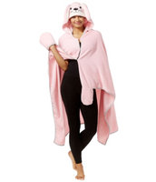 PJ Couture Womens Hooded Poncho Robe lightpink One Size
