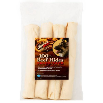Pet Ag 4 Pack Rawhide Brand Chunky Chew Natural Roll 9' x 1' Dog Chews