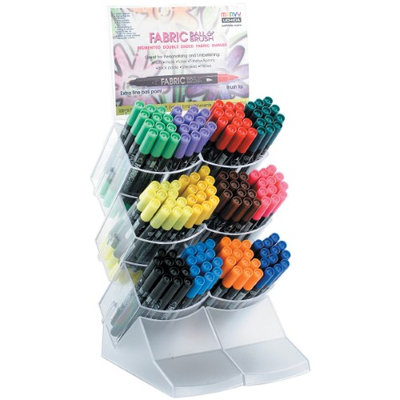 Uchida Ball & Brush Fabric Marker Display 144Pcs-12 Each Of 12 Colors