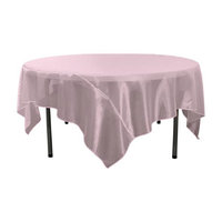 LA Linen TCOrgz90X90-PinkLght137 Sheer Mirror Organza Square Tablecloth Light Pink - 90 x 90 in.