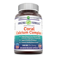 Amazing Formulas Coral Calcium Complex Dietary Supplement - 1000 mg - 200 Quick Release Capsules