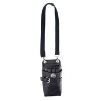 MagiDeal Real Leather Barber Scissors Shears Combs Clips Tools Holder Pouch Waist Bag - Dark Blue