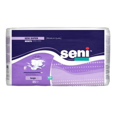 Seni SENI-S-LA25-BS1 Super Briefs for Heavy Incontinence Large - 25 Per Pack