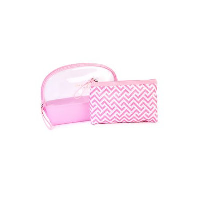 Riah Fashion Pink Geometric Cosmetic Bag Set
