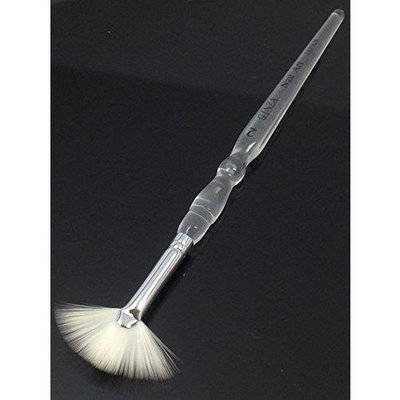 Ginza White Fan Nail Art Brush with Clear Acrylic Handle