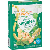 Happy Family Happy Tot Love My Veggies Chickpea Straws, Organic Cheddar & Spinach 5 .25oz snack bags