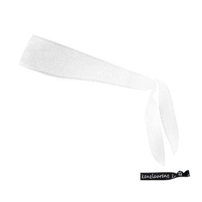 Kenz Laurenz Tie Back Headband Moisture Wicking Athletic Sports Head Band White