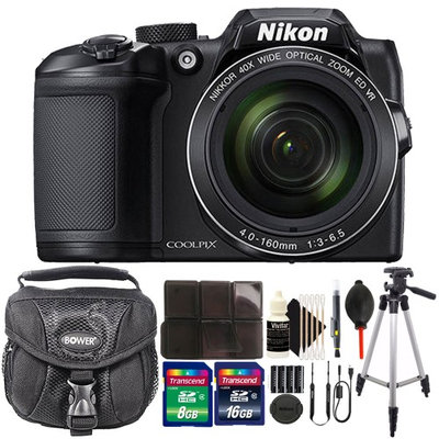Teds Nikon COOLPIX B500 16MP 1/2.3' BSI CMOS Sensor Digital Camera BLACK + 24GB Accessory Kit