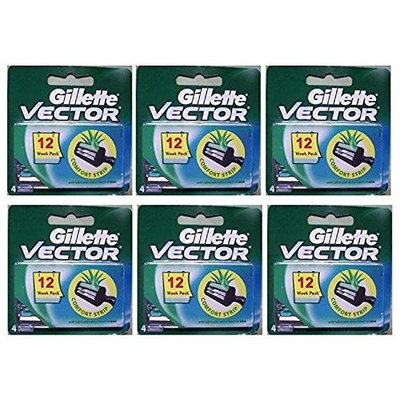 Vector Plus Refill Razor Blades 4 ct. (Pack of 6) + FREE LA Cross Manicure 74858