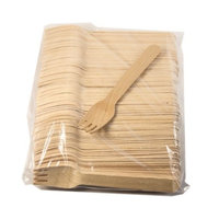 Perfect Stix Green Fork 158-200ct Wooden Disposable Cutlery Forks, 6