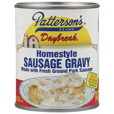 PATTERSON'S DAYBREAK SAUSAGE GRAVY W/FRESH GROUND PORK - 12/8 OZ CANS